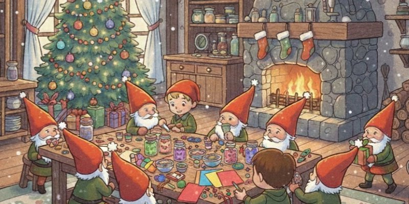 Juleverksted (This image is AI generated.)