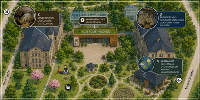 naturhistorisk museum (Dette bildet er generert av KI)