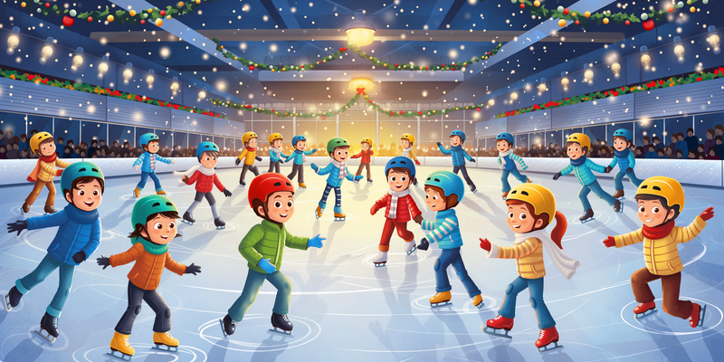 Barn som står på skøyter (This image is AI generated.)