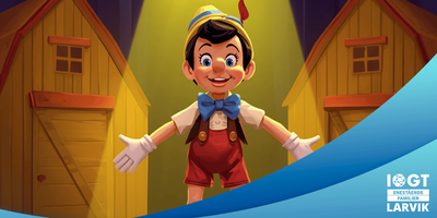 pinocchio på en scene (Dette bildet er generert av KI)