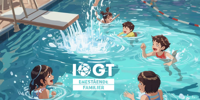 barn som bader (Dette bildet er generert av KI)