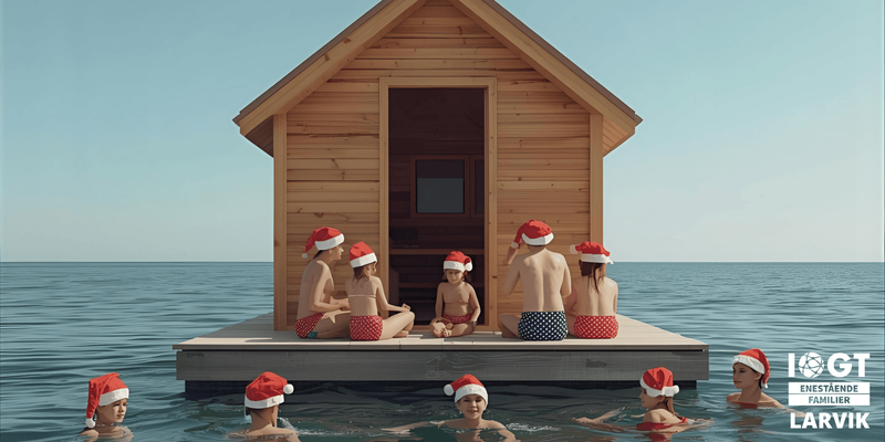 nisser som bader i havet (Dette bildet er generert av KI)