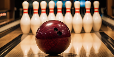 Bowlingkule og kjegler (Dette bildet er generert av KI)