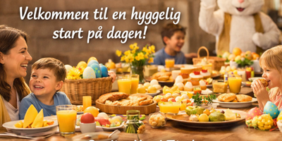 Koselig påskefrokost (Dette bildet er generert av KI)